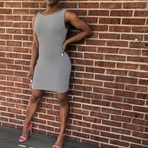 Striped Body Con dress by Black Bead
